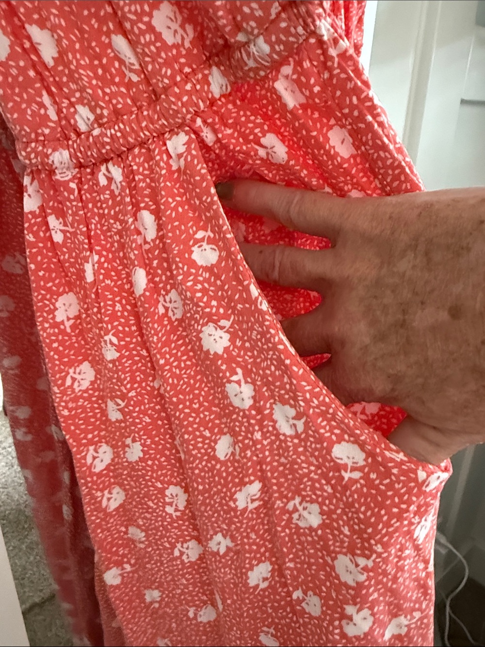torrid Coral Midi Dress with White Floral Print - Picture 4 of 5